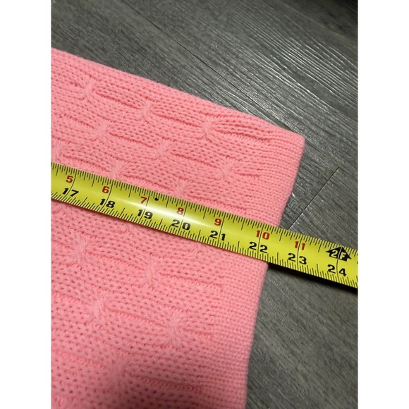 VINTAGE 70s Sears Sweater Womens Pink Acrylic Knit Wood Button Up Cardigan 40 - Picture 3 of 6